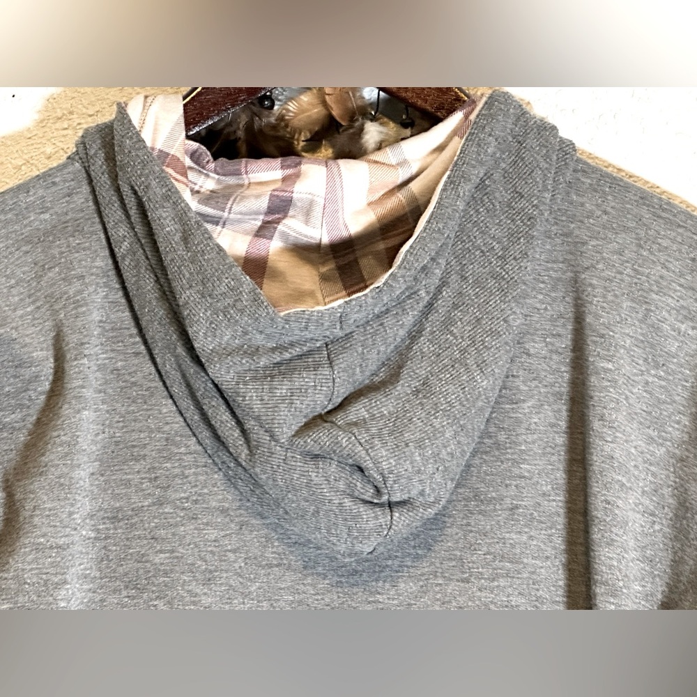 Maurices Fleece Hoodie with Plaid Hood Graphic Long Sleeve Sweatshirt Size M - Picture 14 of 16